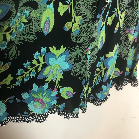VINTAGE Lucy Love Floral Green&Black Ruffle Romper - Picture 10 of 11